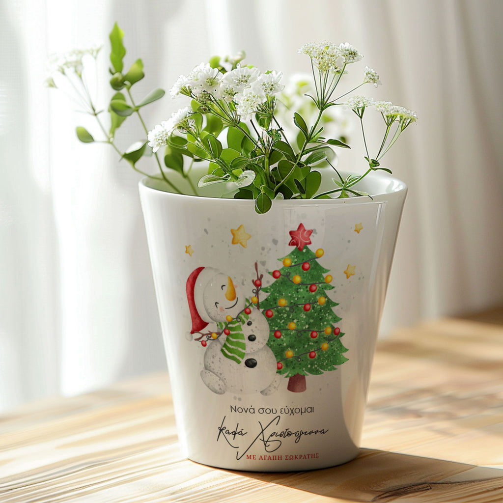 Christmas Snowman - Flower Pot