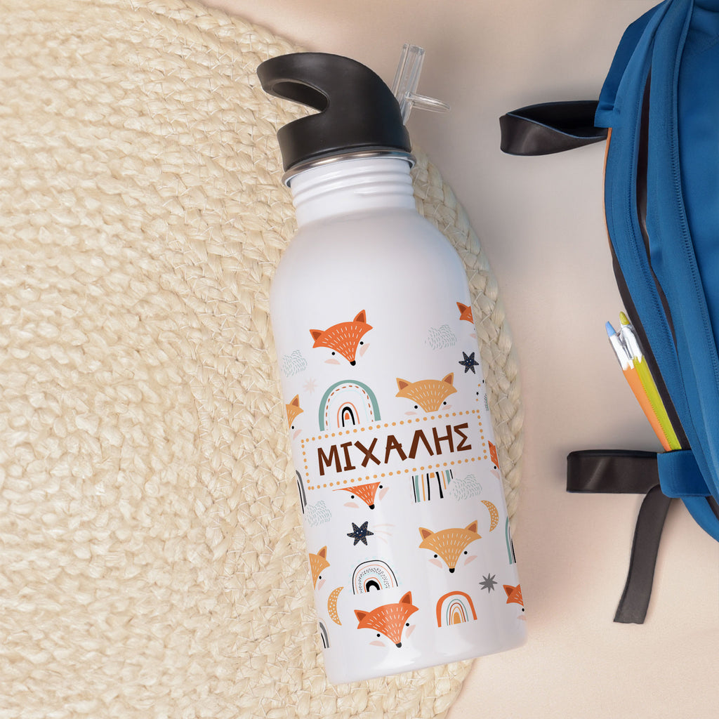 Fox Pattern - Stainless Steel Water Bottle 600ml