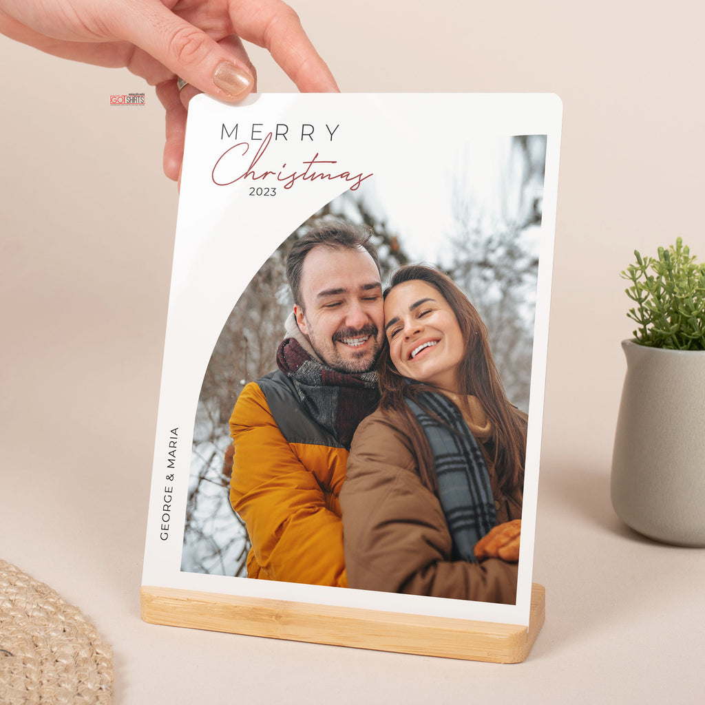 Christmas Couple - Bamboo Stand Frame