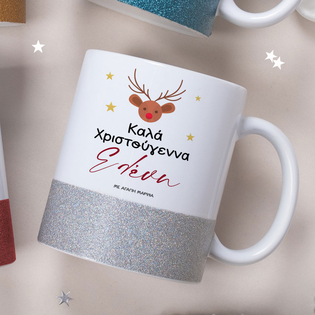 Reindeer - Ceramic Glitter Mug