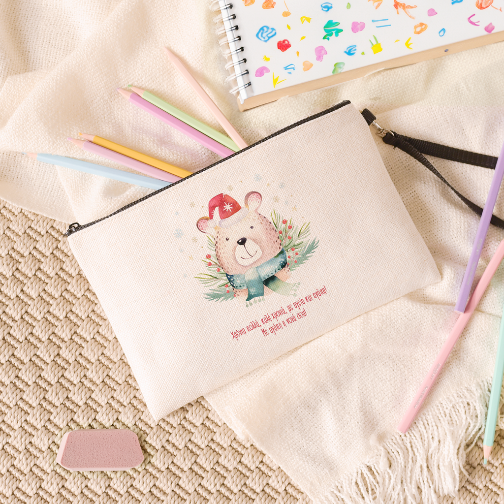 Merry Christmas Form Your Godmother - Linen Pencil Case