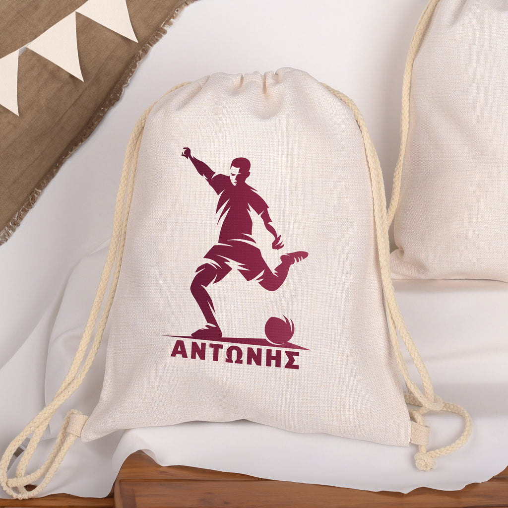 Football - Drawstring Bag Linen