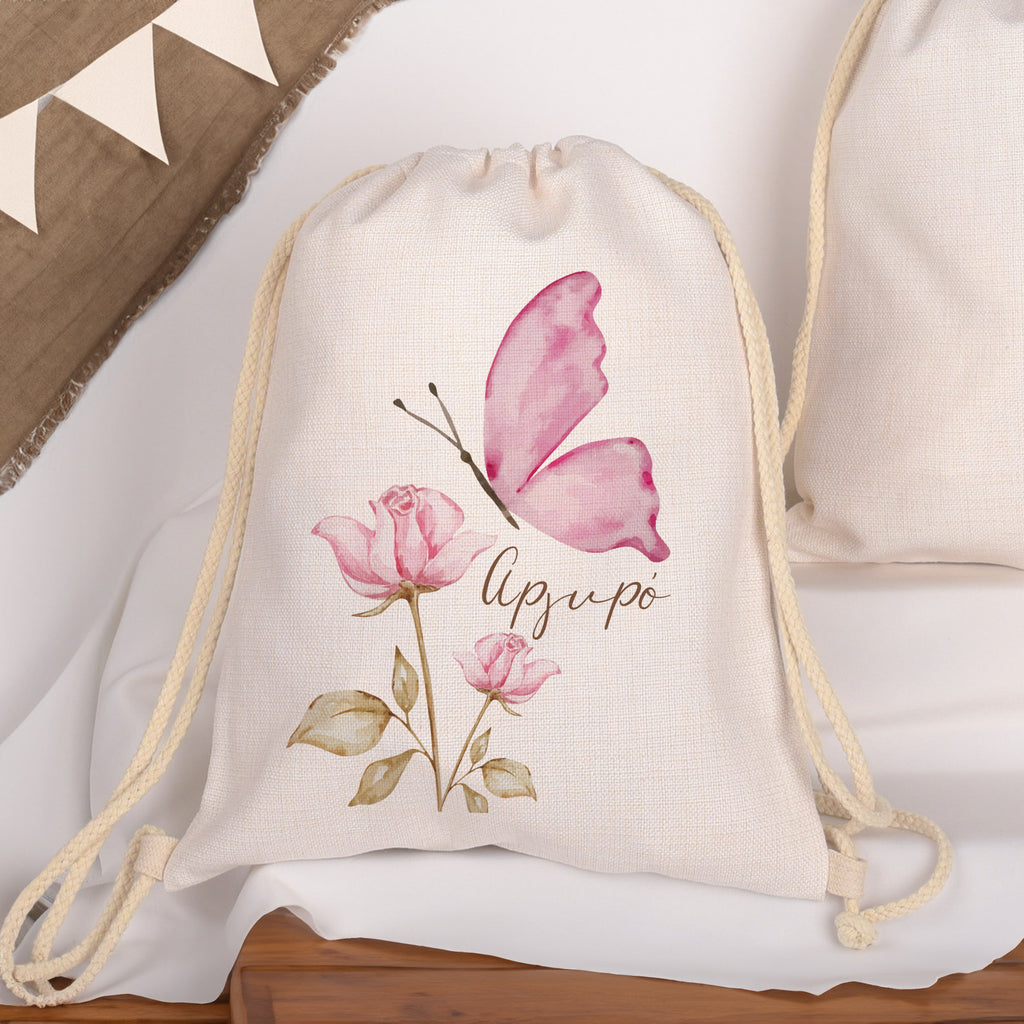 Butterfly - Drawstring Bag Linen