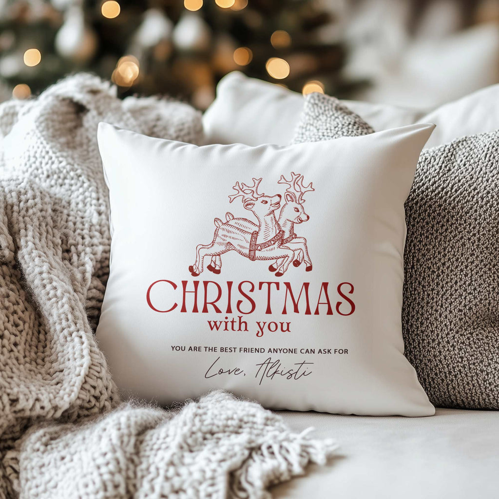 Christmas With You - White Pillow