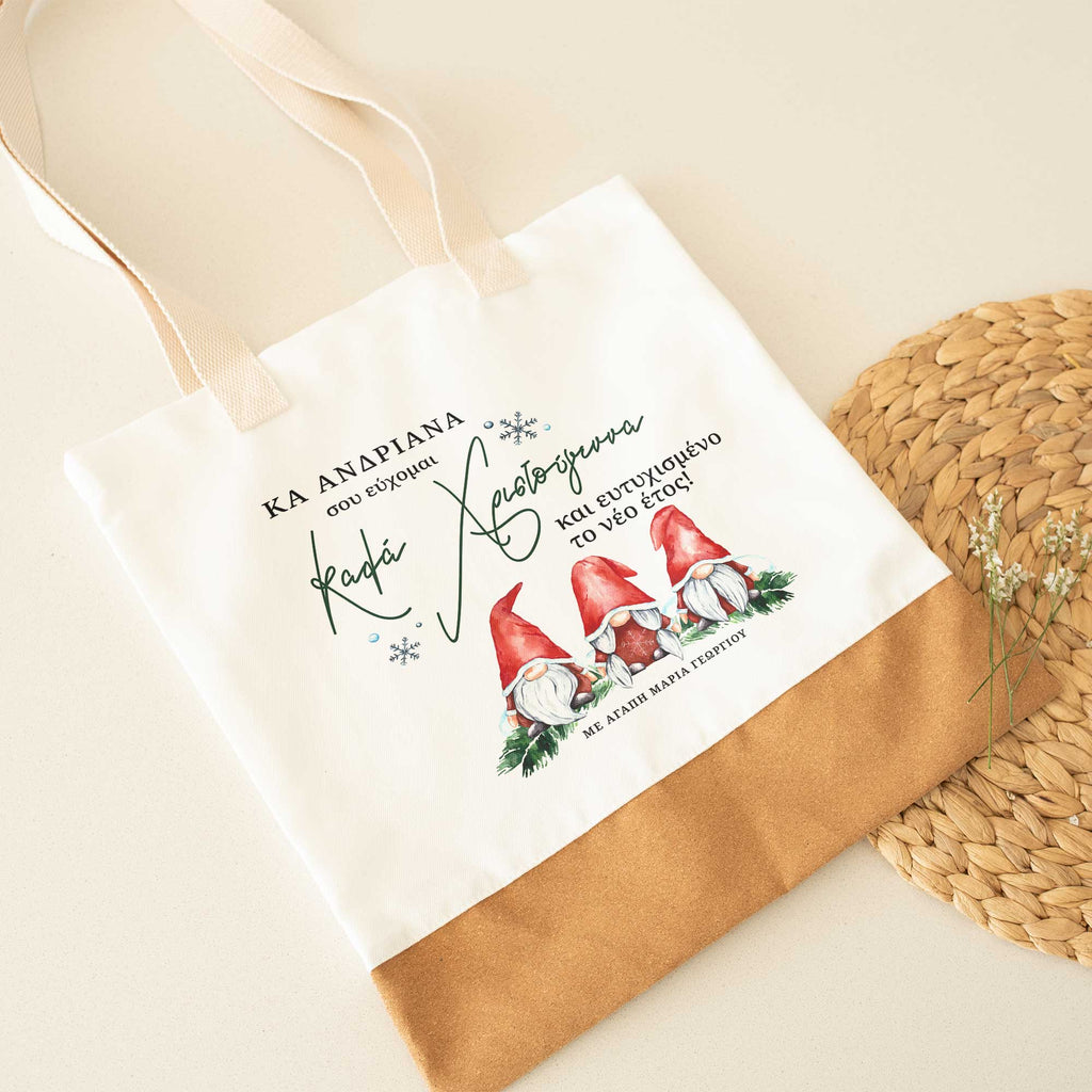 Christmas Gnomes - Cork Tote Bag