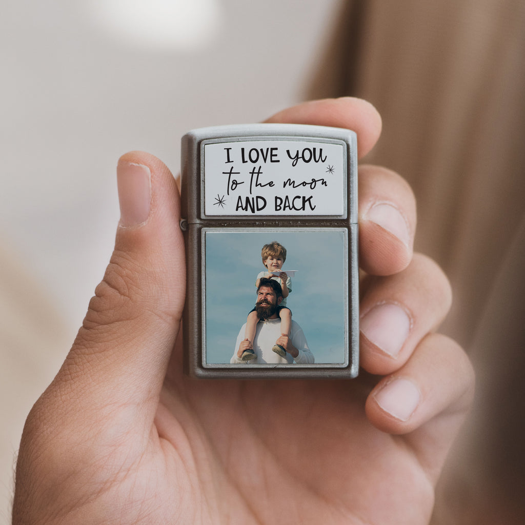 To The Moon And Back - Silver Metallic Lighter