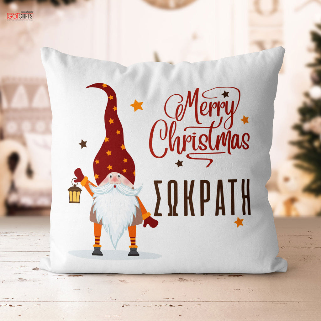 Christmas Pillow - Red Gnome