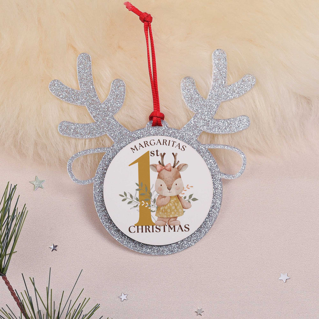 My First Christmas Deer - Glitter Reindeer Ornament