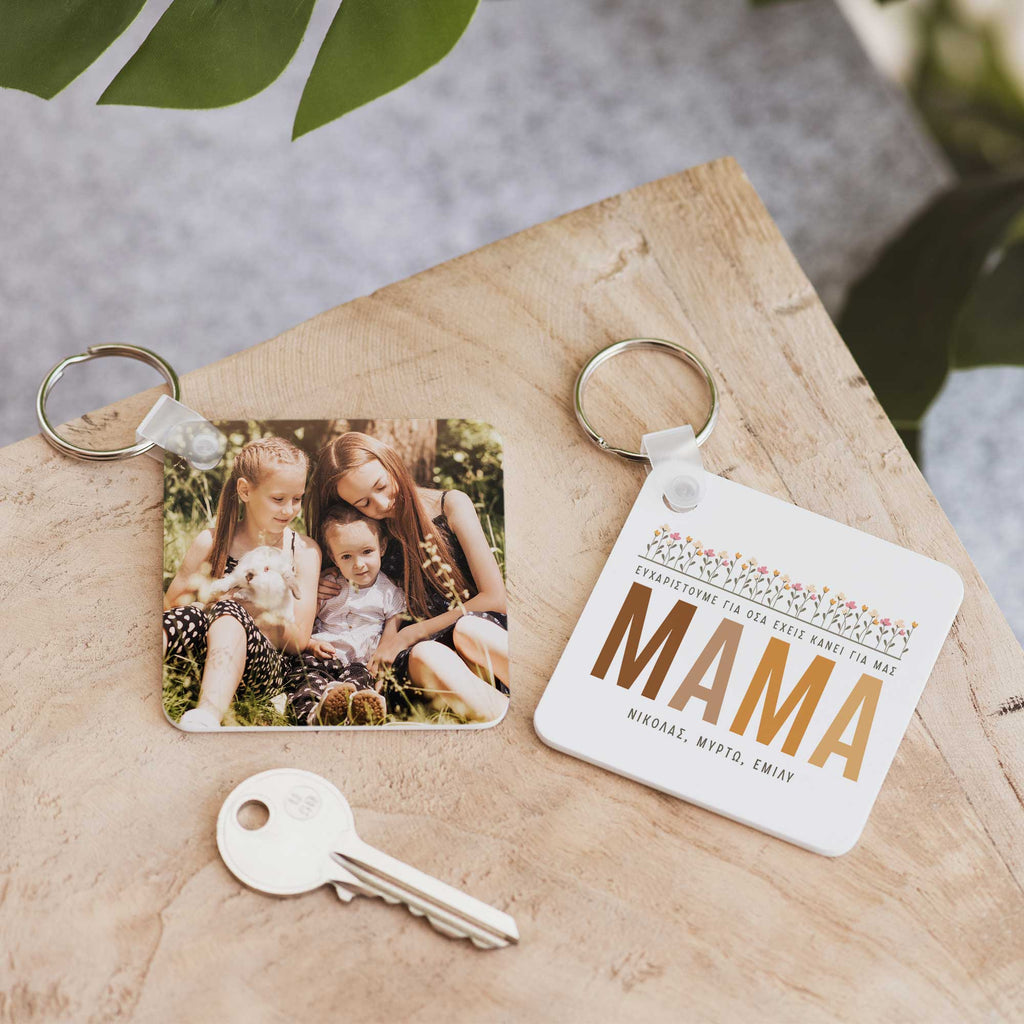 Thank You For Everything Mom - Square Plastic Keyring