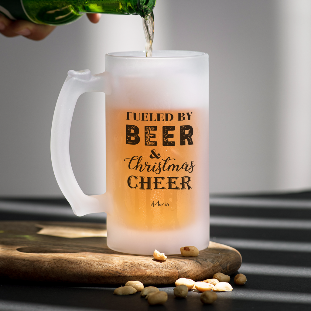 Fueled By Beer - Frosted Beer Glass