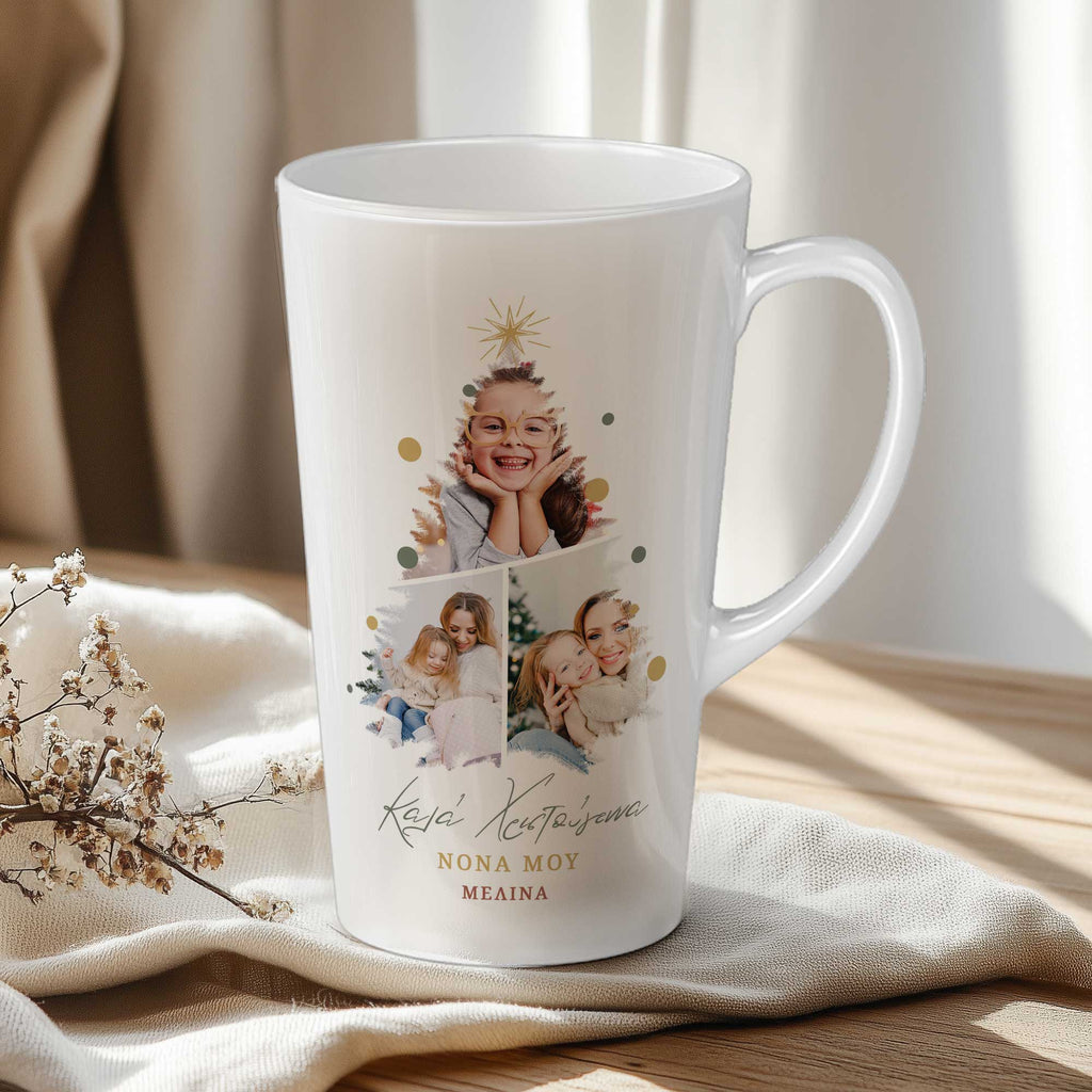 Photo Christmas Tree - Tall Latte Mug