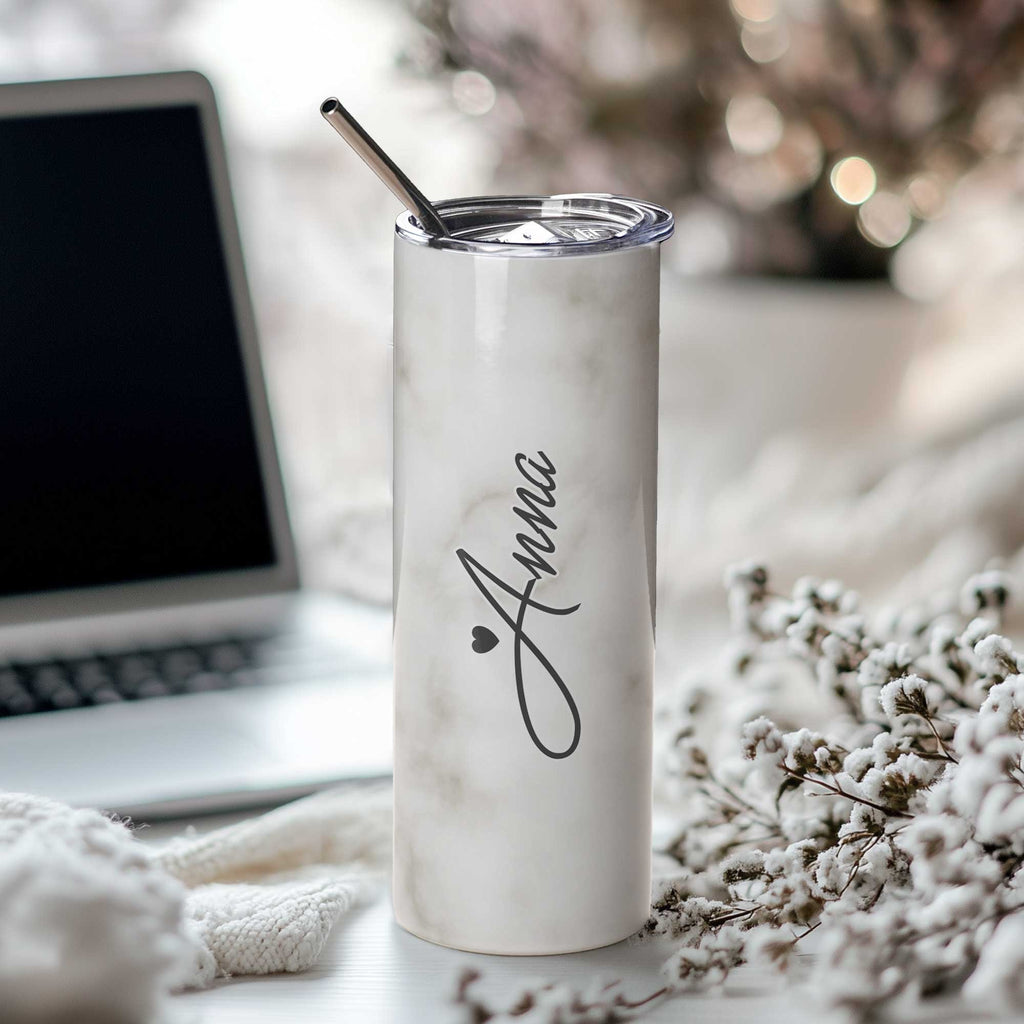 Name Only - Stainless Steel Skinny Tumbler With Straw