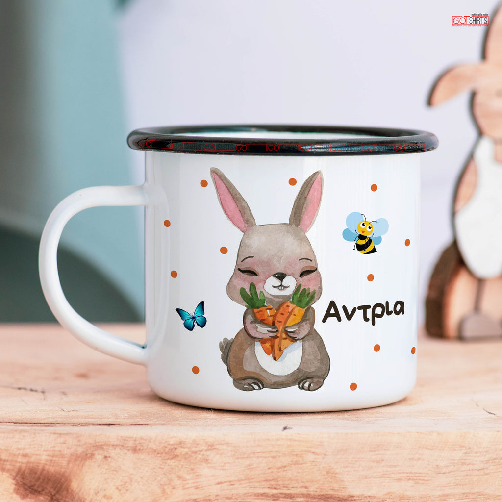 Spring Bunny  - Stainless Steel Enamel Mug