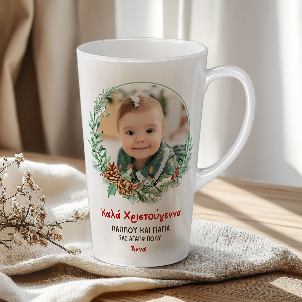 Merry Christmas Grandparents Photo - Tall Latte Mug