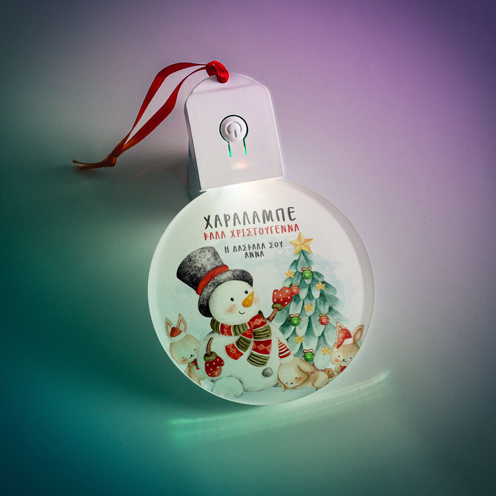 Snowman - Led Light Ornament