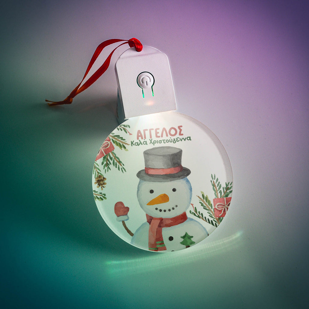 Snowman - Led Light Ornament