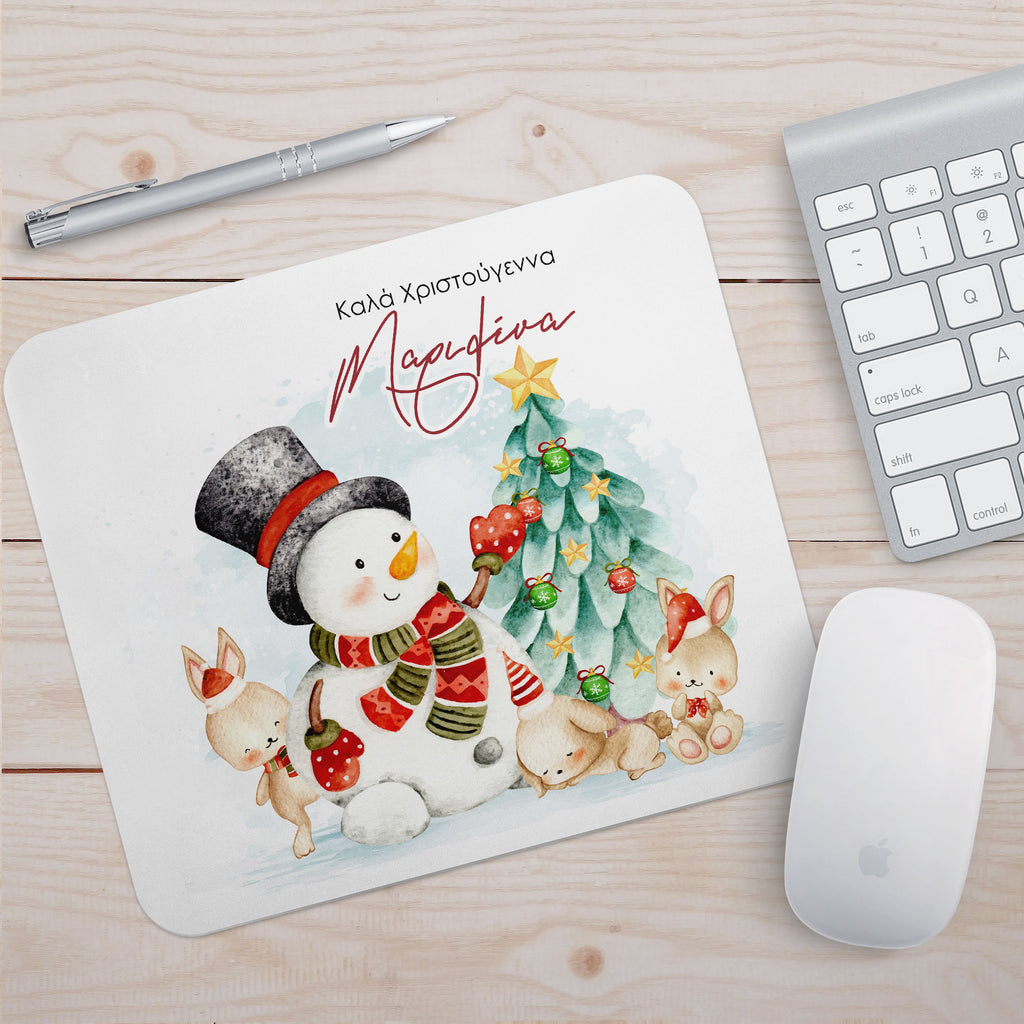 Snowman & Bunnies - Mousepad