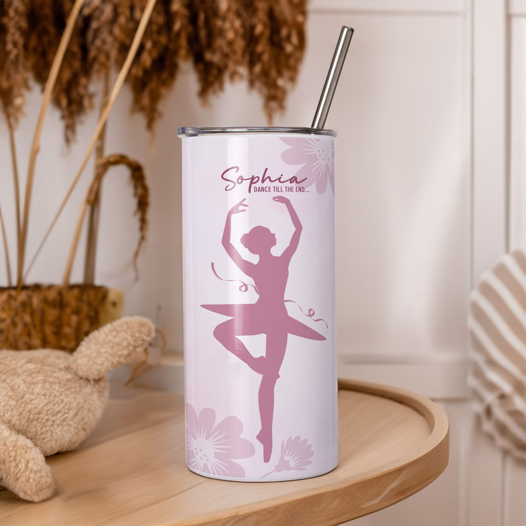 White Skinny Tumbler 16oz - Dance Till The End