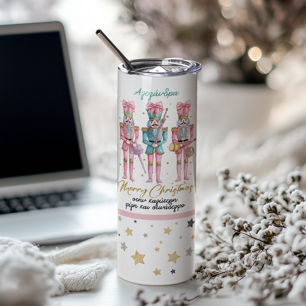 Best Friend And Colleague - Stainless Steel Skinny Tumbler With Straw