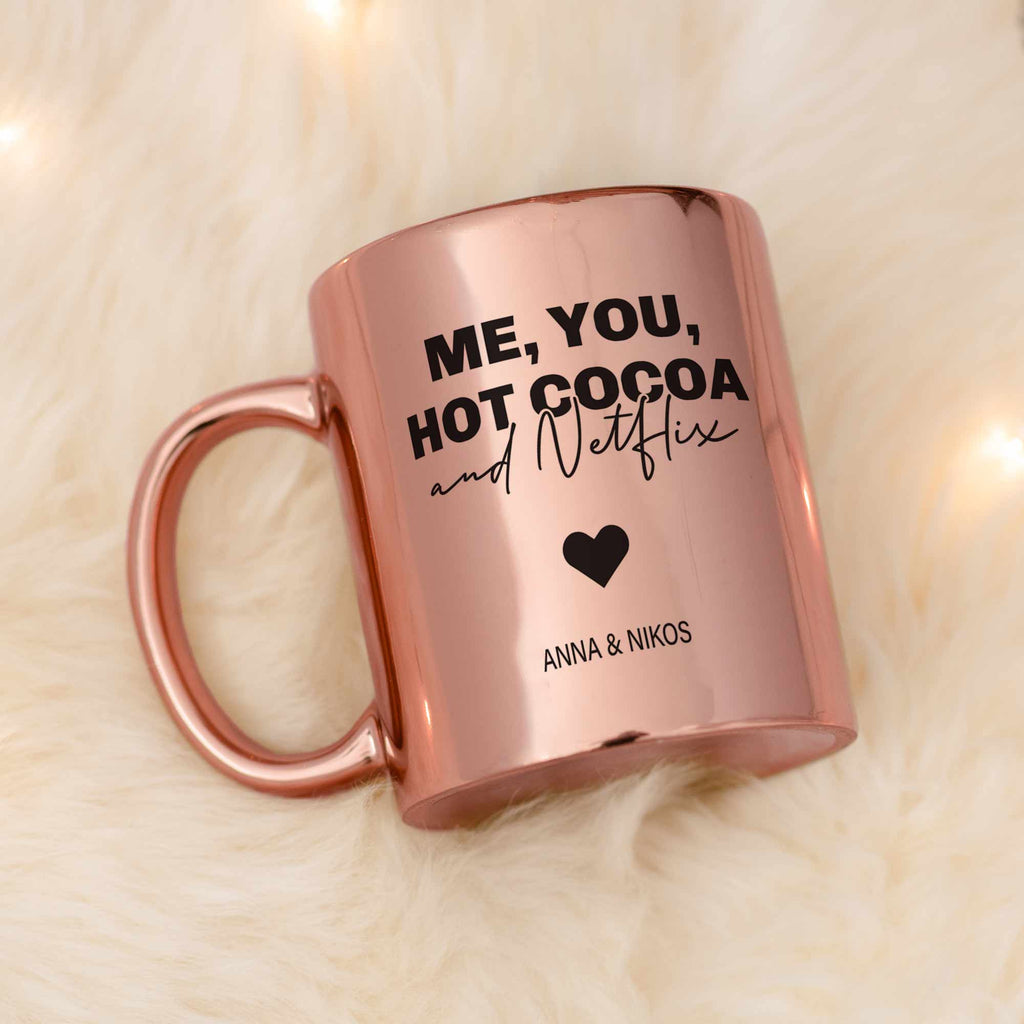 Me You Hot Cocoa And Netflix - Mirror Mug