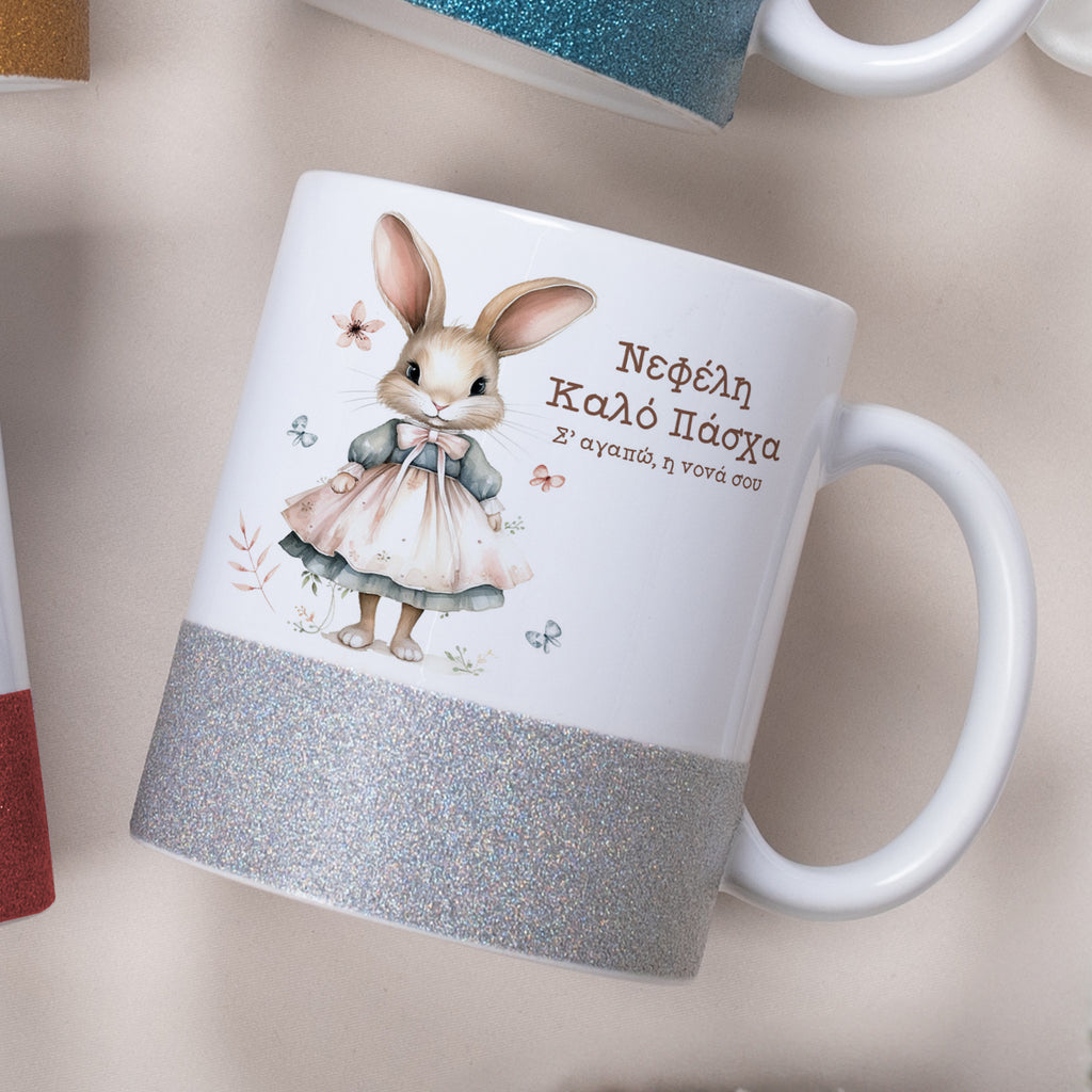 Pink Bunny - Ceramic Glitter Mug