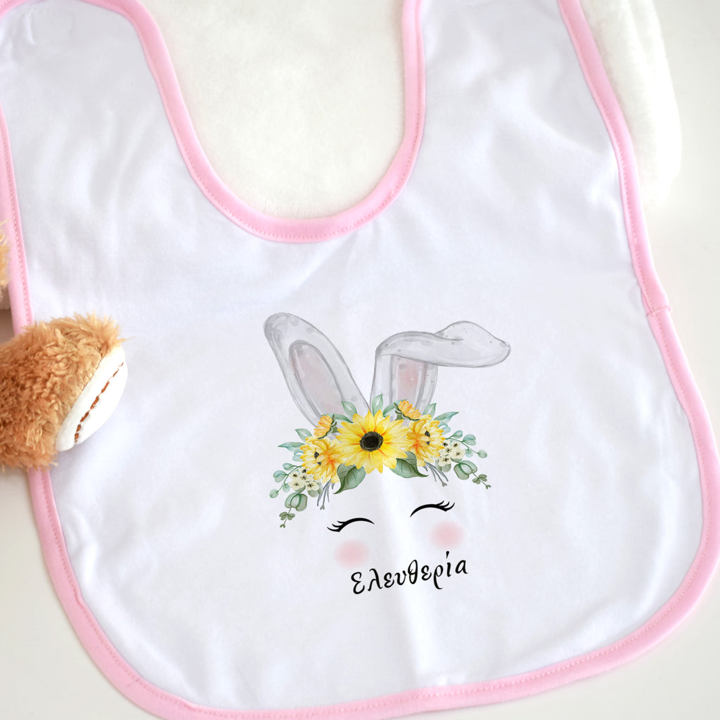 Flowers Bunny - Baby Bib