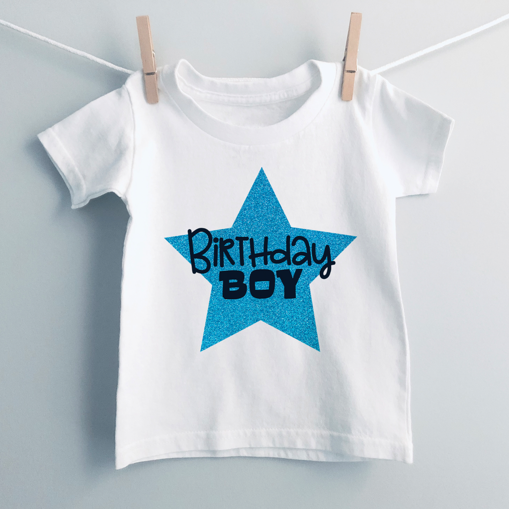 Birthday Boy Glitter Star T-Shirt