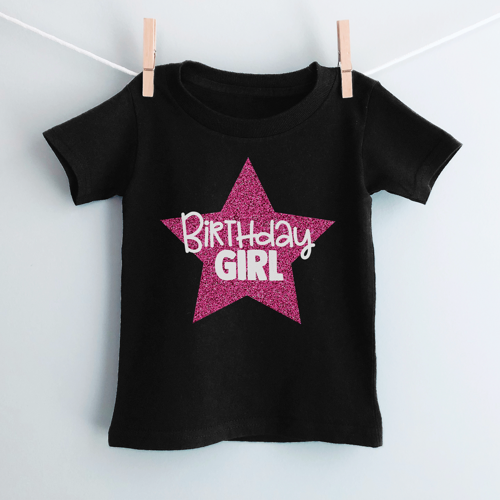 Birthday Girl Glitter Star T-Shirt